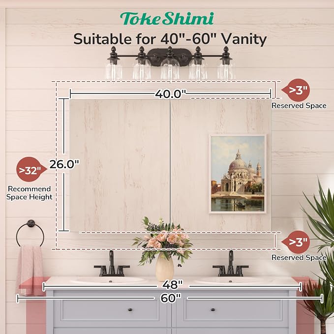 TokeShimi 40x26 Bathroom Medicine Cabinet - Image 4