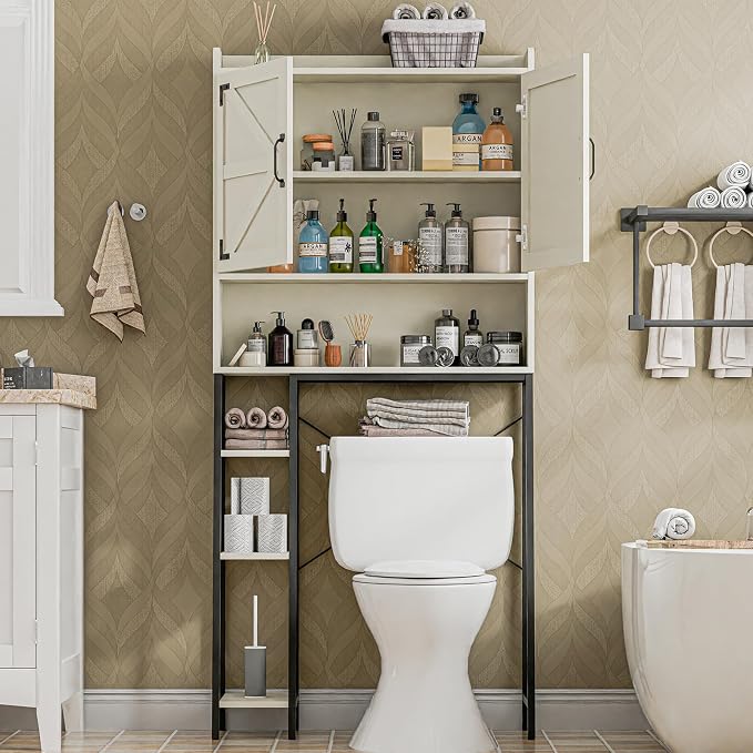 Vabches Over The Toilet Storage Cabinet, Farmhouse Storage Cabinet Over Toilet - Image 3