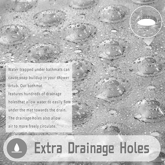 Yimobra Shower Bathtub Mat Non Slip, 21x21 Inch, Soft Square Bath - Image 4
