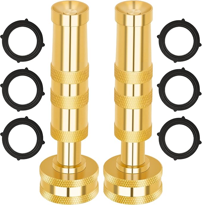 AUTOMAN Brass Hose Nozzle – High Pressure Jet Nozzles 2 Pack, Heavy Duty Sprayer by AUTOMAN