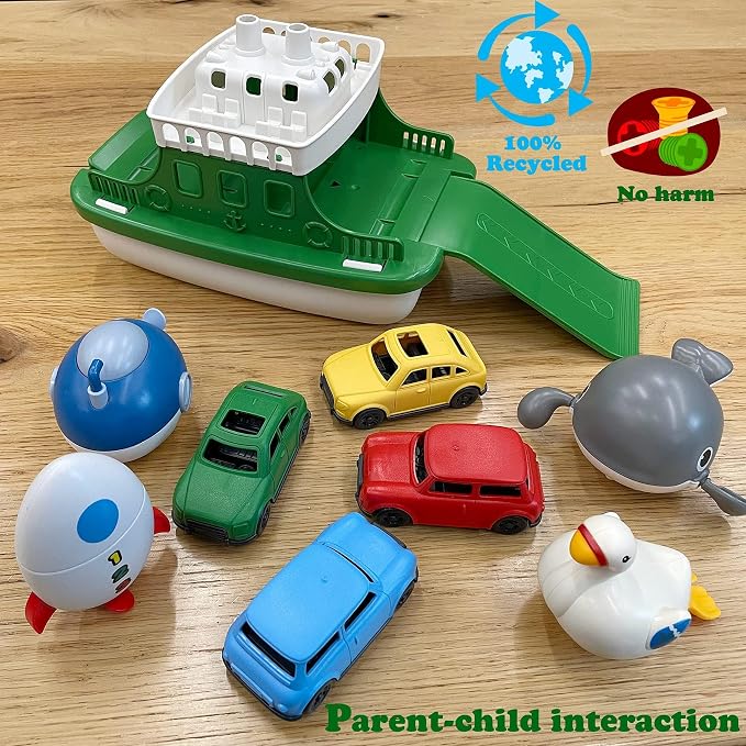Ferry Boat with 4 Car and 4 Wind Up Bath Swimming Toys, Kids Bath Toy Floating - Image 5