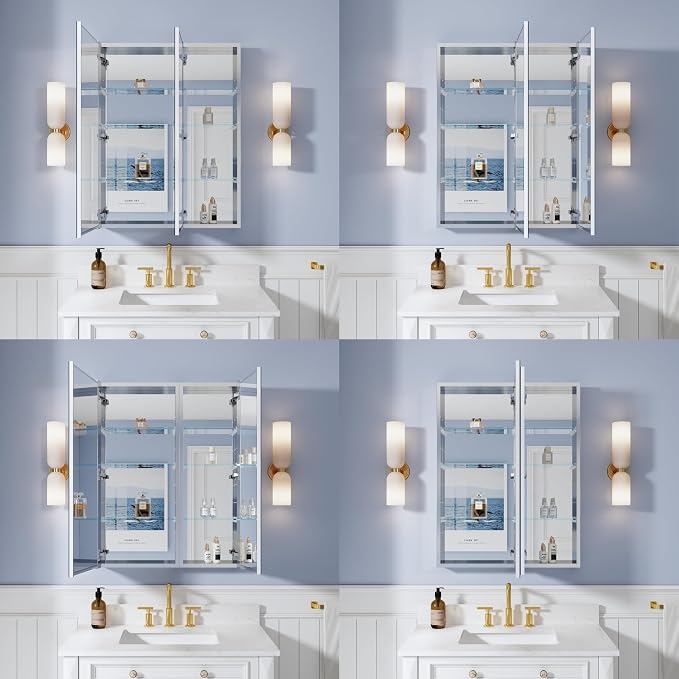 WELLFOR 28" x 36" Bathroom Medicine Cabinet - Image 6