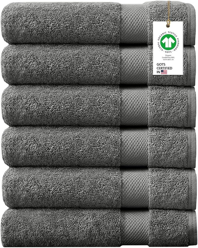 Delara 100% Organic Cotton Towels 650 GSM Plush Feather Touch Quick Dry Bath by Delara