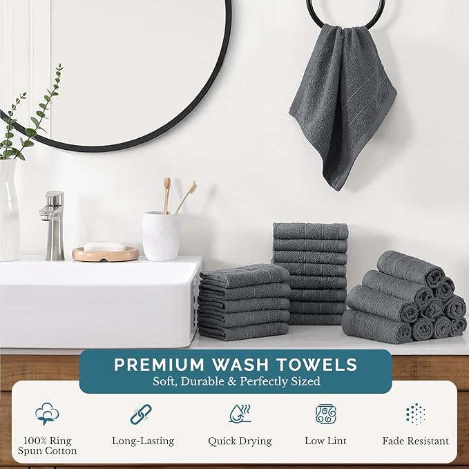Casa Platino Wash Cloths Set of 24- Spa & Salon Quality - Image 2
