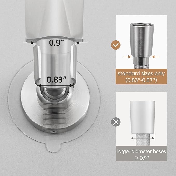 KES Shower Head Holder Wall Mount, 18/8 Stainless Steel Adjustable Handheld - Image 2