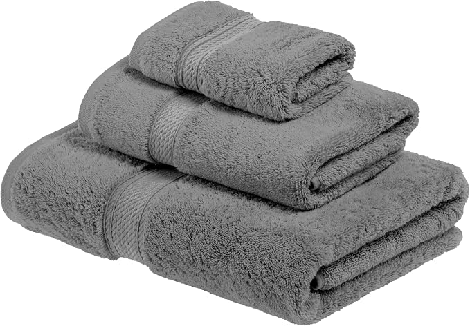 Superior Egyptian Cotton Pile 3 Piece Towel Set, Includes 1 Bath, 1 Hand by SUPERIOR