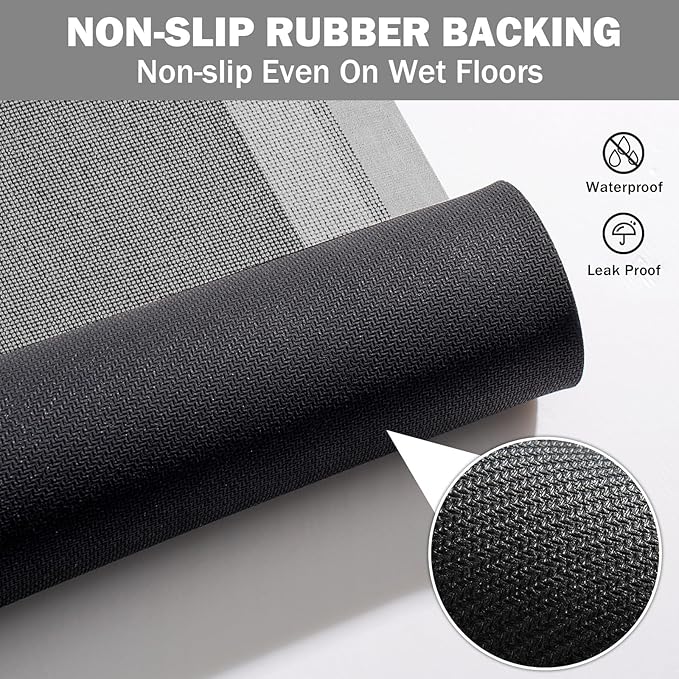 Non Slip Bath Mat, Rubber Backing Ultra Thin Bathroom Rugs Fit Under Door Quick - Image 4
