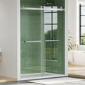 Stainless Steel Sliding Shower Door, 44-48" Adjustable Width x 74" Height by IDEALHOUSE