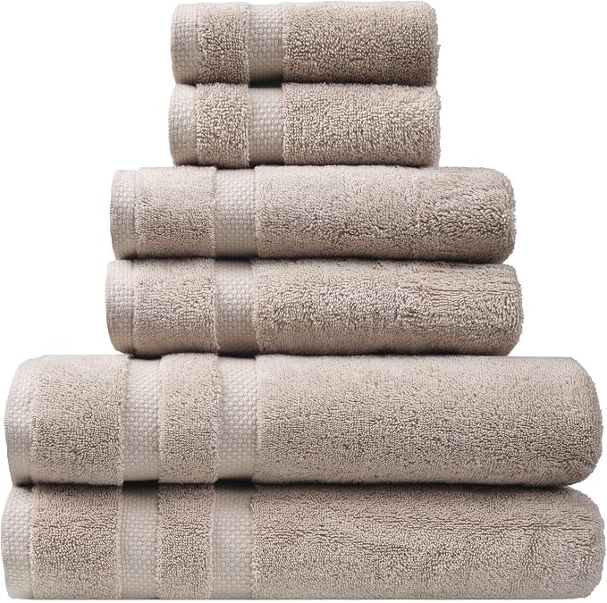SOFE H&L | Olea Luxury Turkish Cotton Bath Towels Set of 6 : 2 Bath Towels 2 by SOFEHomeLiving