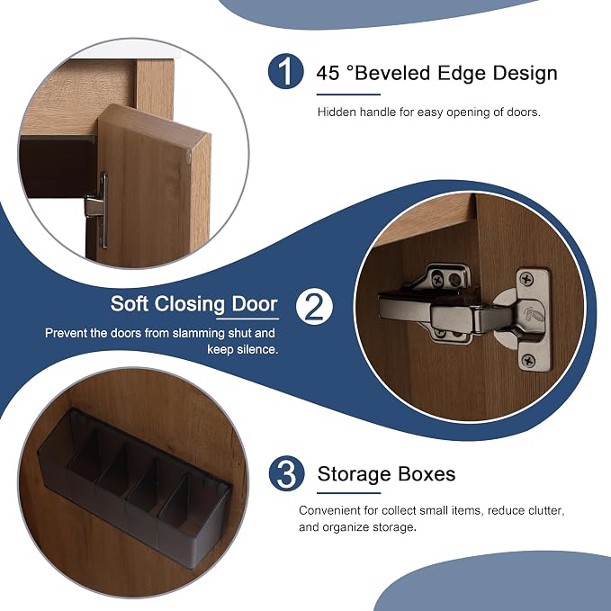 Bathroom Vanity with Sink, 30 in Freestanding Bathroom Single Sink Cabinet - Image 3