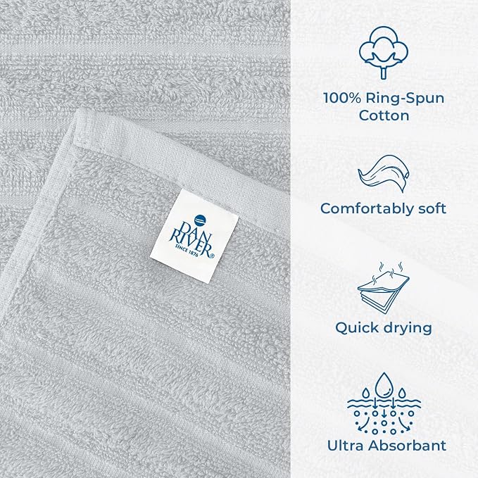 DAN RIVER Pack of 2 Bath Sheet 35x70 Inches, Extra Large Ribbed Oversized Bath - Image 3
