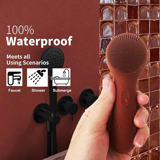 Silicone Face Scrubber, NågraCoola CLIE 2.0 Facial Cleansing Brush, Rechargeable - Image 3