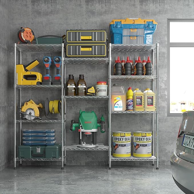 11 Tier Storage Racks Shelving, Heavy Steel Pantry Shelves, Adjustable Wire - Image 6
