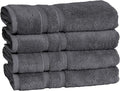 Mosobam Luxury Turkish Set of 4 Hand Towels 16X30 Charcoal Gray 700 GSM Bamboo by Mosobam