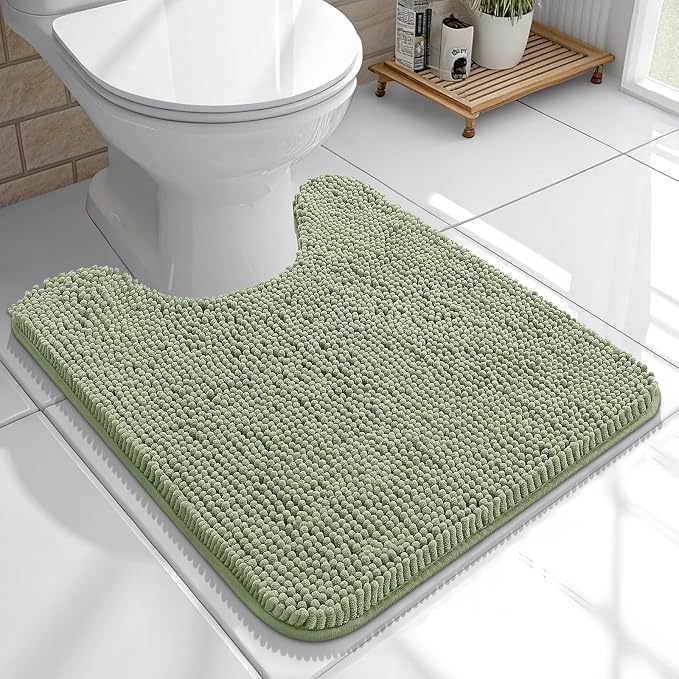 OLANLY Toilet Rugs U-Shaped 20x20, Extra Soft Absorbent Chenille Contour by OLANLY