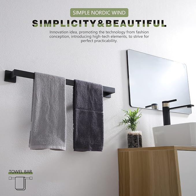 KOKOSIRI 20-Inch Single Towel Bar, Bathroom Kitchen Towel Holder, Wall Mounted - Image 5