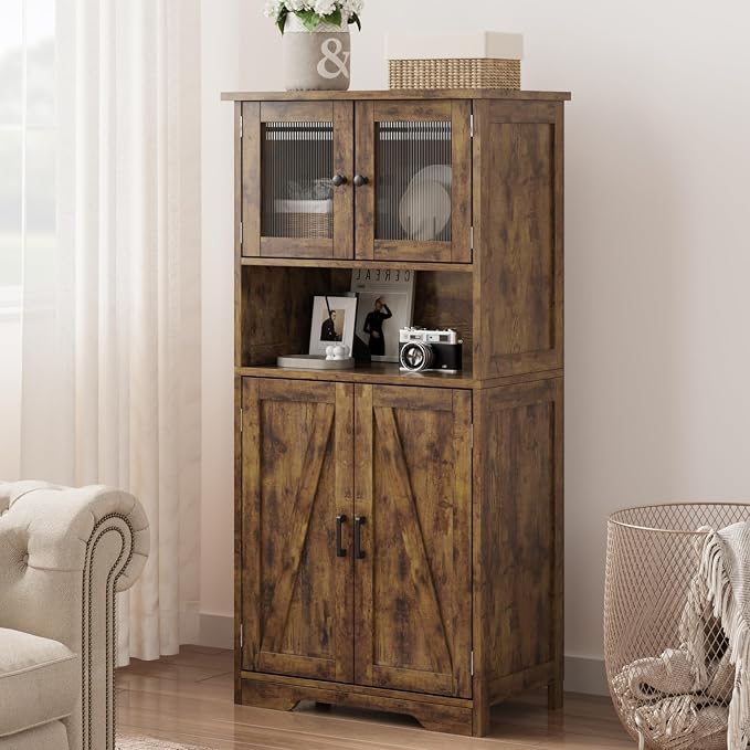 IDEALHOUSE 50" Tall Bathroom Cabinet, Freestanding Bathroom Storage Cabinet - Image 7