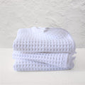 PÜSKÜL Organic Waffle Hand & Kitchen Towel 100% Turkish Cotton Set of 3 White by P%C3%BCsk%C3%BClTextile