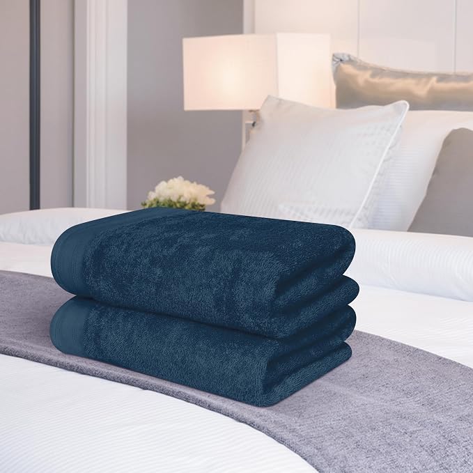 Cotton 2 Pack Oversized Bath Towel Set 28x55 inches, Large Bath Towels - Image 3
