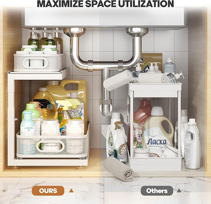 2-Pack 18.5 IN Depth Under Sink Organizer - Image 5