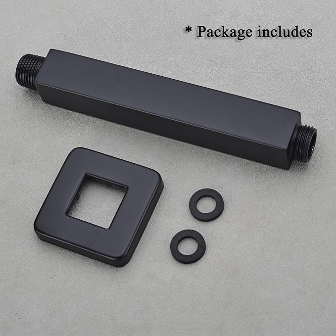 Black Shower Arm with Flange, BSTIIU Ceiling Mount Shower Head Extension Arm - Image 6