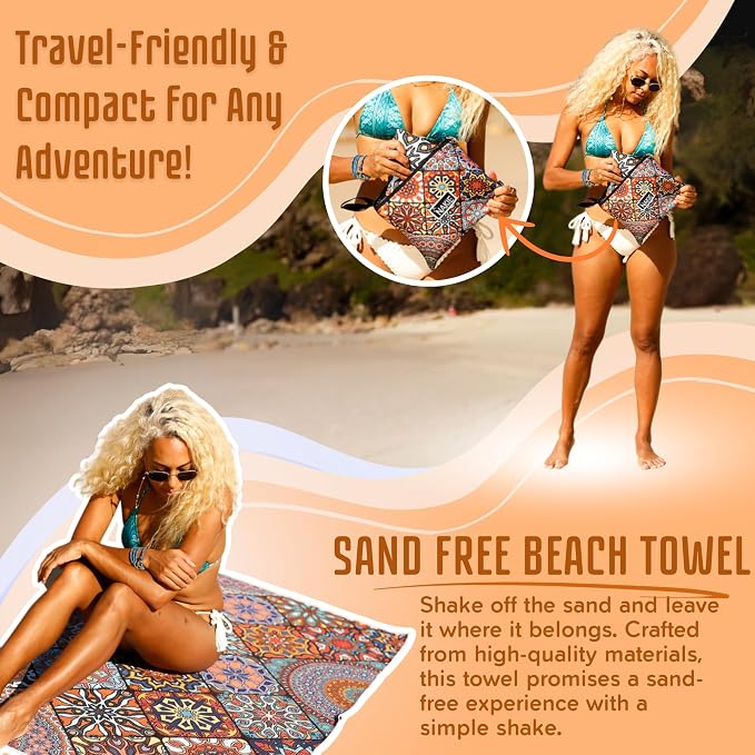 Nakie Sand Free Beach Towel, Quick Dry, Lightweight and Compact - Image 4