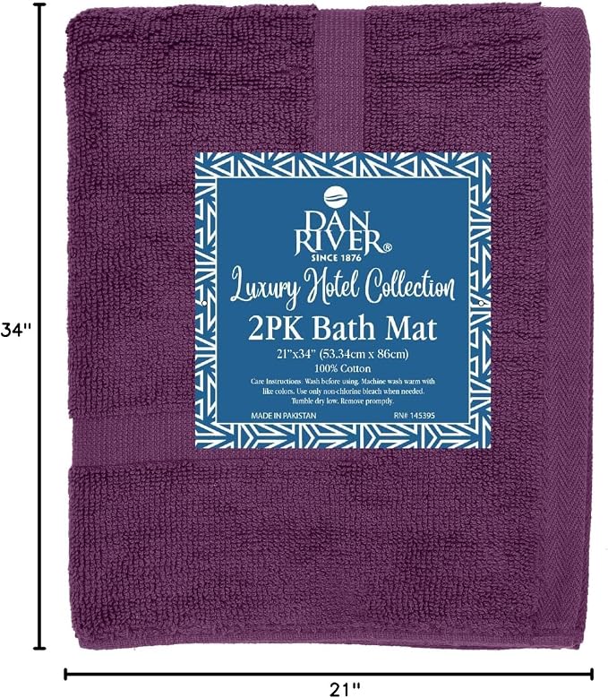 DAN RIVER Classic Cotton Bath Mats Set of 2 – Not a Bathroom Rug, Ultra Soft - Image 8