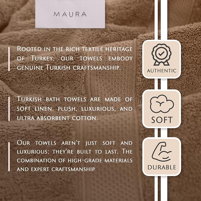Maura Exquisite 4-Piece Turkish Bath Towel Set: Ultra-Soft, and Plush Towels - Image 2