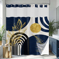Navy Blue See Through Mesh Top Shower Curtain by Bxpaitx