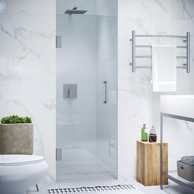 ANZZI 70" x 24" Frameless Shower Door in Brushed Nickel, Water Repellent Glass by ANZZI