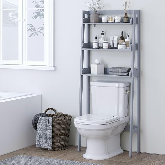 UTEX Over Toilet Bathroom Organizer, 3-Tier Above Toilet Storage Shelf Rack - Image 6