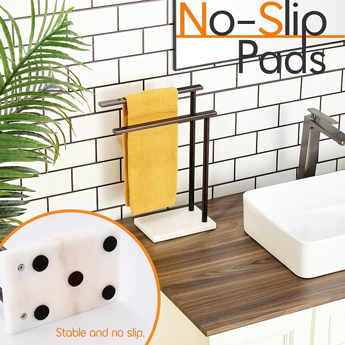 Stand Towel Holder for Bathroom Vanity Countertop 2-Tier Towel Racks - Image 9