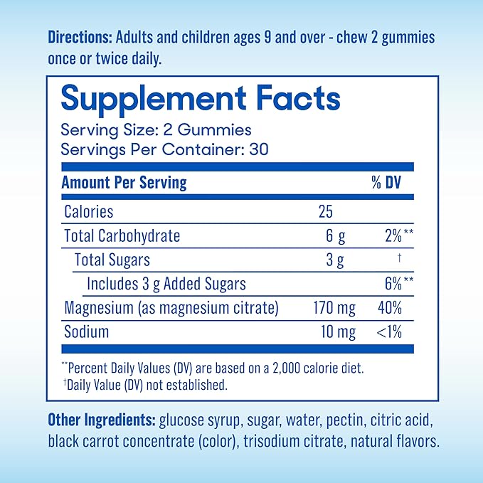 SlowMag Magnesium Citrate Gummies, Supports Muscle Health, Natural Berry Flavor - Image 3