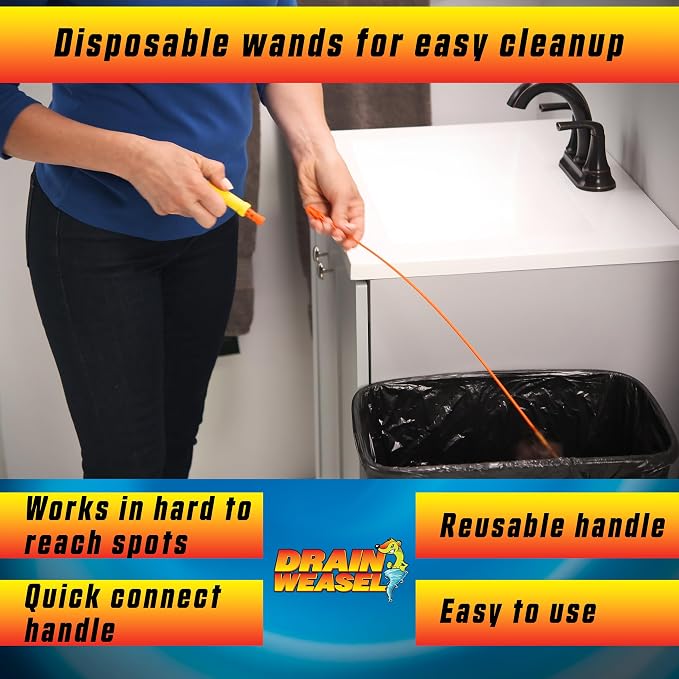 FlexiSnake Drain Weasel Sink Snake Hair Clog Remover Tool, Bathtub Drain Cleaner - Image 5