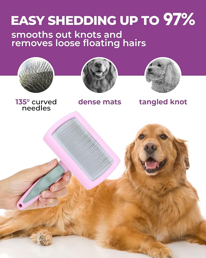 Dog Brush for Shedding Grooming, 6 Pack Long-Pin Brush Set for Long Haired Dog - Image 2