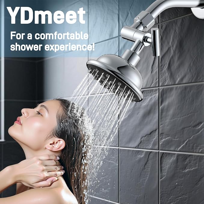 YDmeet All Metal Shower Head Adapter, 360 ° Adjustable Shower Head Extension - Image 7