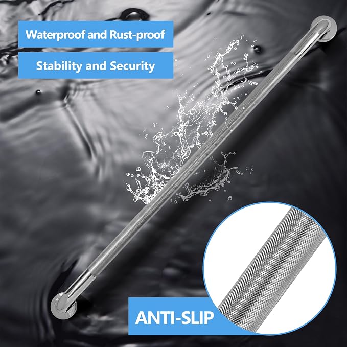 Shower Grab Bar, 2 Pack 39.4 Inch Bathroom Grab Bar, 1.25" Diameter 304 - Image 4