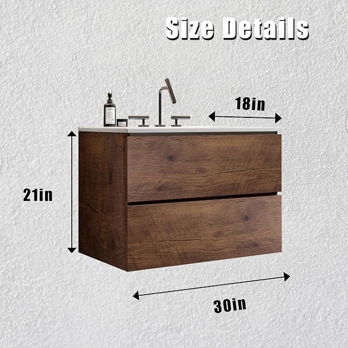 Wall Mounted Floating Bathroom Vanity - Image 7