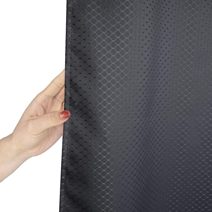 AooHome 72x75 Inch Waffle Weave Shower Curtain, Dark Grey Fabric Durable - Image 4