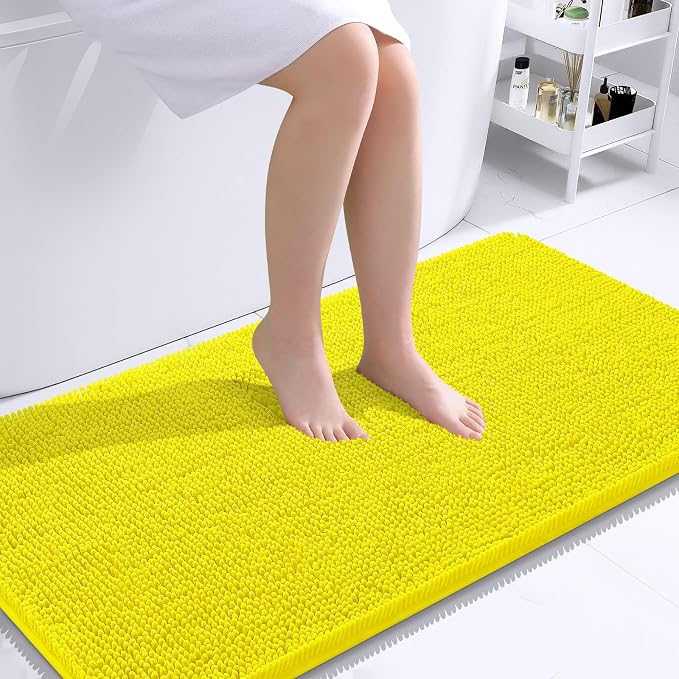 OLANLY Bathroom Rugs 44x24, Extra Soft Absorbent Chenille Bath Rugs, Rubber - Image 2