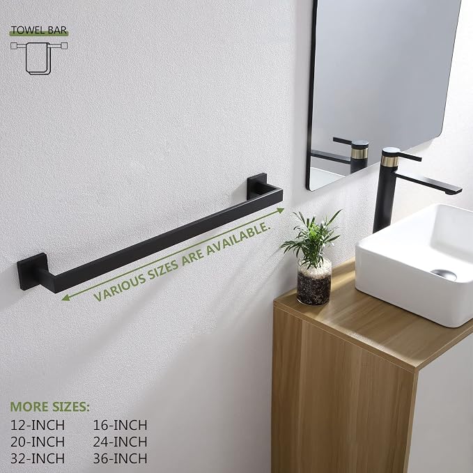 KOKOSIRI 20-Inch Single Towel Bar, Bathroom Kitchen Towel Holder, Wall Mounted - Image 7