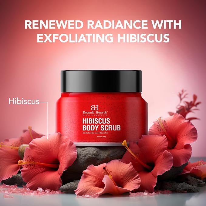 Botanic Hearth Hibiscus Body Scrub Exfoliator | Hydrating Raw Sugar Scrub | - Image 4
