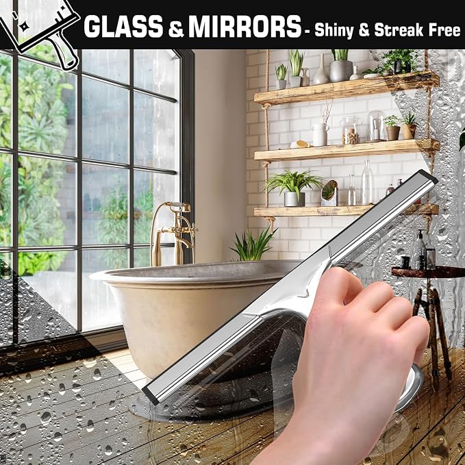 All-Purpose Stainless Steel Shower Squeegee - Image 2