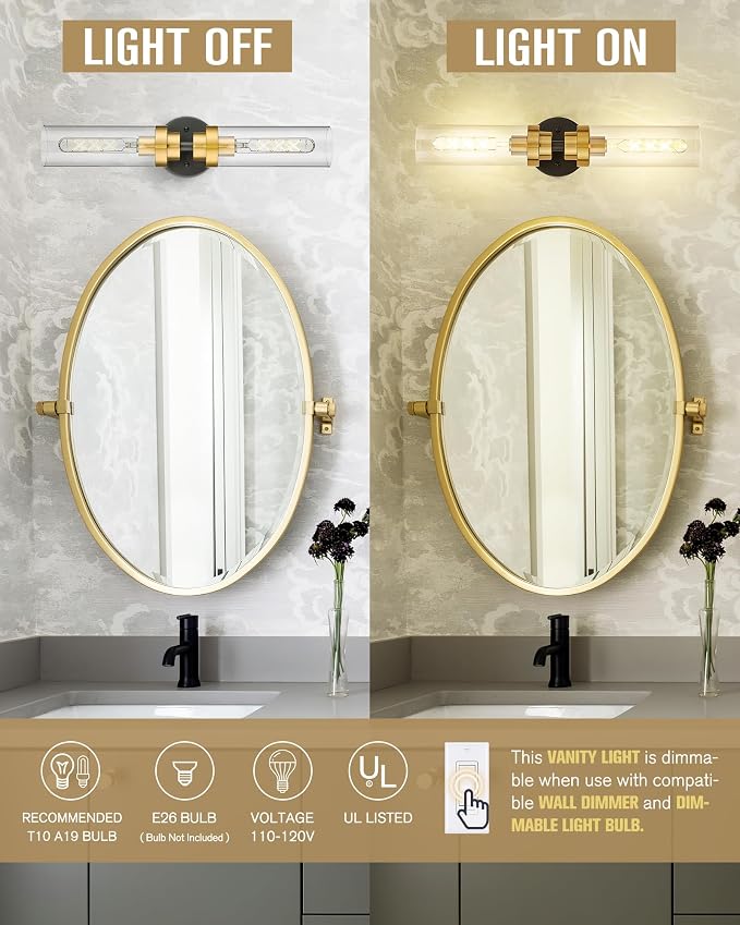 Emak Black and Gold Vanity Lights - Image 2
