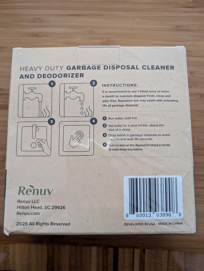 Renuv Garbage Disposal Cleaner and Deodorizer Tablets Drain Freshener, Foaming - Image 8