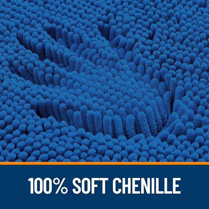 OLANLY Bathroom Rugs 44x24, Extra Soft Absorbent Chenille Bath Rugs, Rubber - Image 4