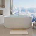 Abruzzo 65" Matte White Freestanding Solid Surface Bathtub, Stone Resin by ABRUZZO