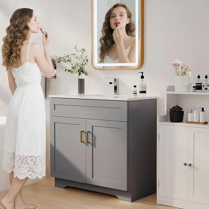 24/30/36IN Bathroom Vanities-Bathroom Sink Cabinet, Equipped Ceramic Sink - Image 3