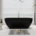 SJ STAR&JANE 67" Solid Surface Freestanding Bathtub Oval Stone Resin Soaking by SJSTARJANE