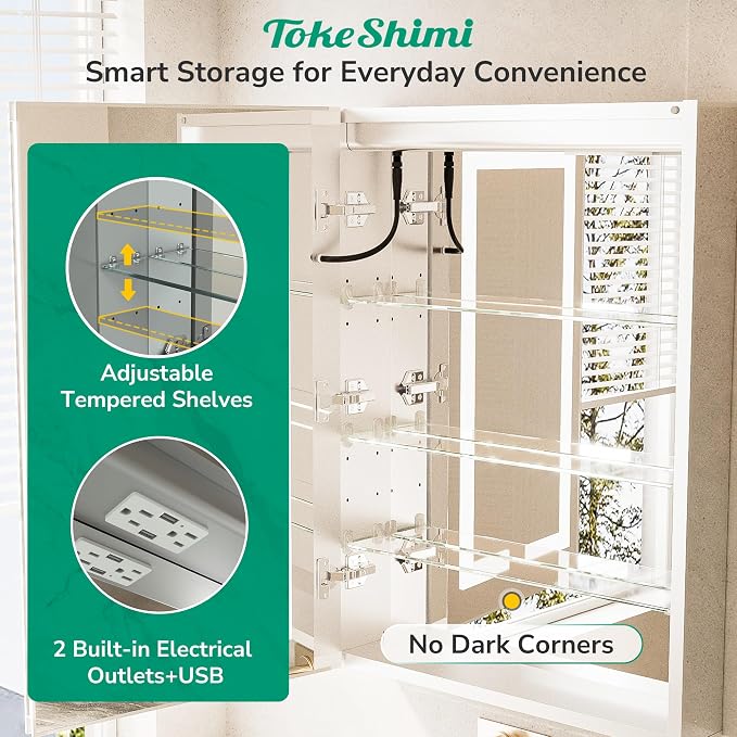 TokeShimi 30x26 Recessed Medicine Cabinet - Image 7